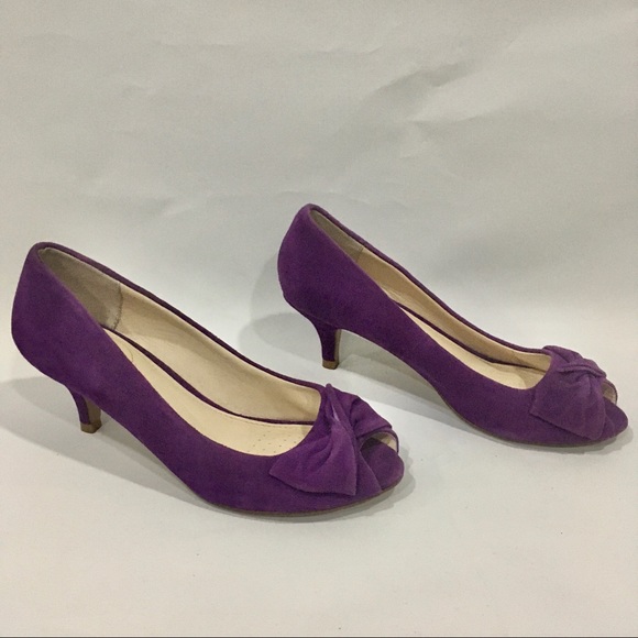 Airflex 'Bingo' Kitten Heels Size 6 Purple Suede - Picture 3 of 11